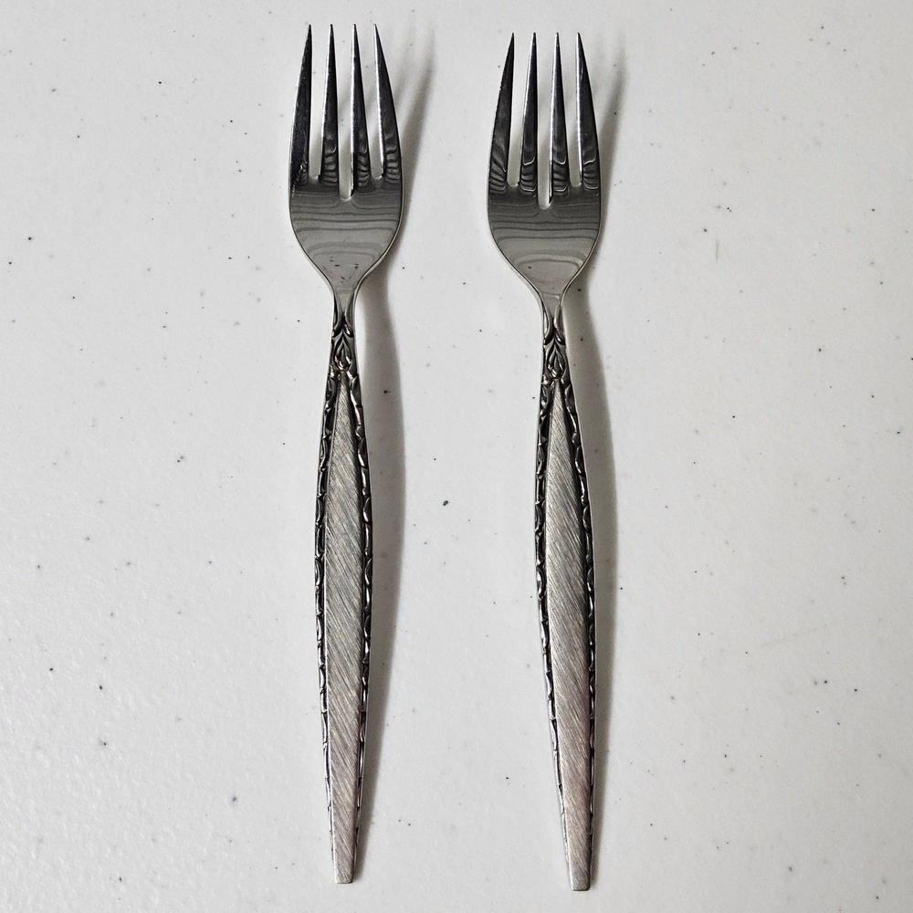 Vintage Oneida Community Venetia Stainless Steel Flatware‎ Salad Fork Set of 2